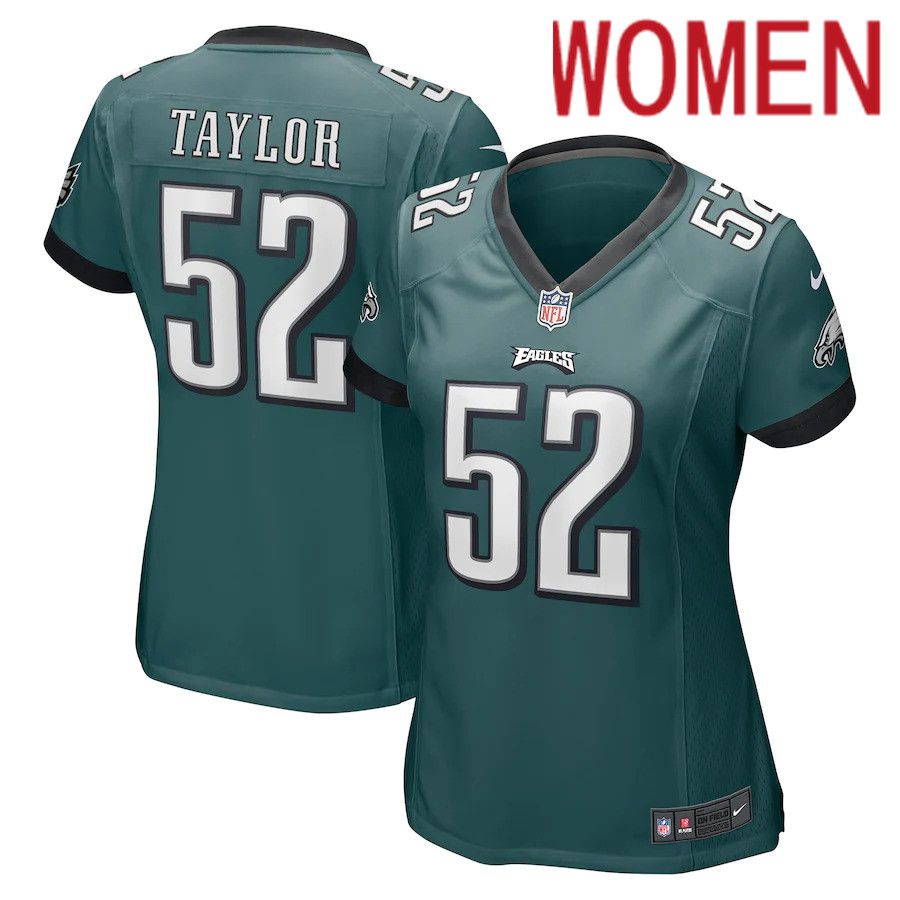 Women Philadelphia Eagles #52 Davion Taylor Nike Midnight Green Game NFL Jersey->women nfl jersey->Women Jersey